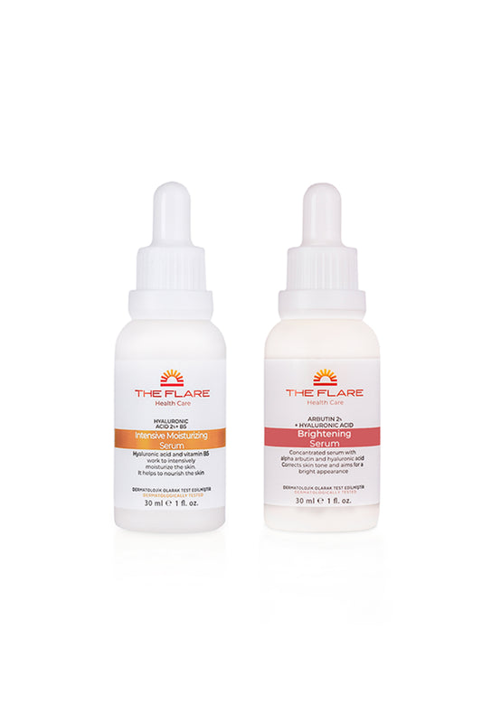 Leke Karşıtı Cilt Tonu Eşitleyici Cilt Bakım Serumu 30 Ml (Arbutin %2 + Hyaluronic Acid) Seti - The Flare Health Care