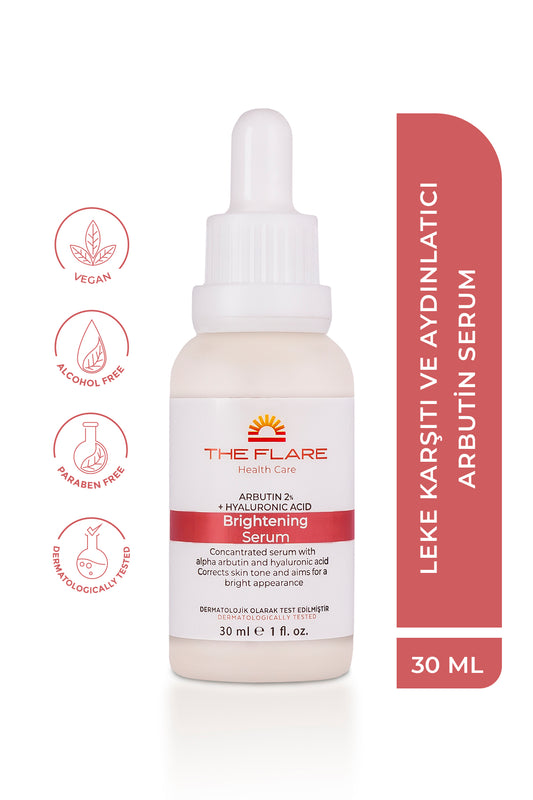 Leke Karşıtı Cilt Tonu Eşitleyici Cilt Bakım Serumu 30 Ml (Arbutin %2 + Hyaluronic Acid) - The Flare Health Care