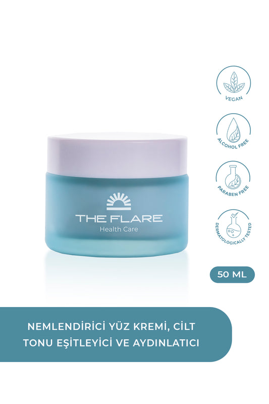 Yoğun Nemlendirici Yüz ve Cilt  Bakım Kremi Eşitleyici Aydınlatıcı Tüm Cilt Tipleri 50Ml - The Flare Health Care