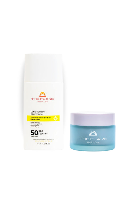 Yoğun Nemlendirici Yüz Ve Cilt Bakımı Kremi - Leke Karşıtı Güneş Kremi Seti   Tüm Cilt Tipleri 50 ml - The Flare Health Care